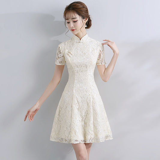 New and Improved cheongsam Dress Dress Daily Short Girl Fashion Small Dress Slim Fit Dress Women
